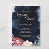 Invitation Nuit étoile Floral Incitation Douche nuptiale (Devant)