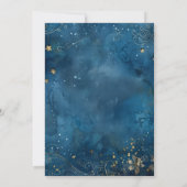 Invitation Nuit étoilée bleue et dorée Mariage céleste (Dos)