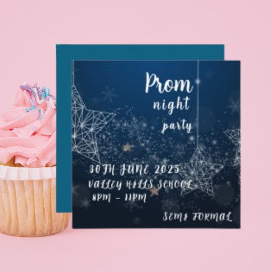 Invitation Nuit étoilée Céleste Danse nocturne du bal de fin