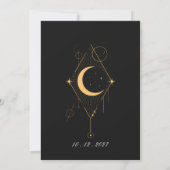 Invitation Nuit Étoilée Céleste Dorée à Feuille de Lune Capri (Dos)
