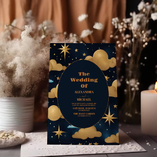 Invitation Nuit Étoilée Ciel Céleste Galaxie Mariage