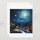 Invitation Nuit étoilée de Noël (Devant / Derrière)