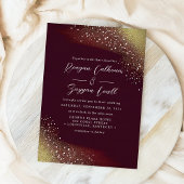 Invitation Nuit étoilée Deep Crimson Mariage rouge