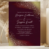 Invitation Nuit étoilée Deep Crimson Mariage rouge