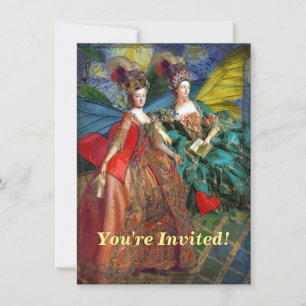 Invitation Nuit étoilée Demoiselles Rococo Ailes de Papillon