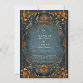 Invitation Nuit étoilée dorée de mariage (Devant)