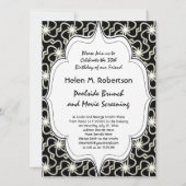 Invitation Nuit étoilée Élégant motif Art Déco en éventail (Dos)