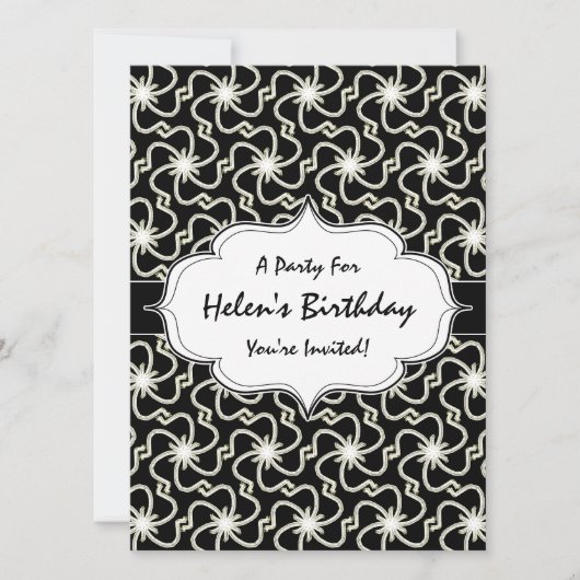 Invitation Nuit étoilée Élégant motif Art Déco en éventail (Devant)