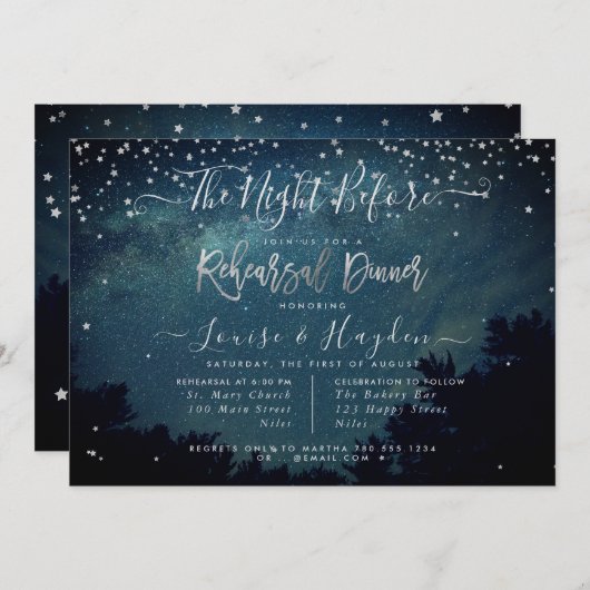 Invitation Nuit étoilée, la veille, annonce de la répétition (Devant / Derrière)