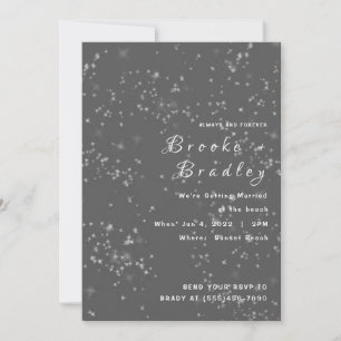 Invitation Nuit étoilée mariage gris