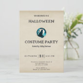 Invitation Nuit étoilée noire Halloween Vintage (Debout devant)