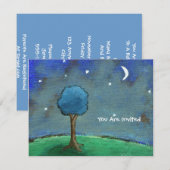Invitation Nuit étoilée, paysage Abstrait La Lune des étoiles (Devant / Derrière)