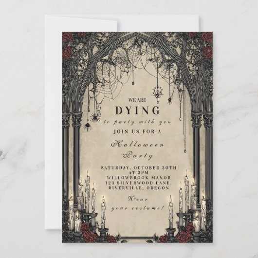 Invitation Nuit gothique aux chandelles Halloween (Devant)