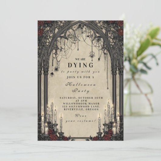 Invitation Nuit gothique aux chandelles Halloween (Debout devant)