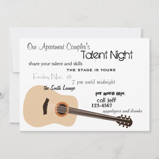 Invitation Nuit guitare (Devant)