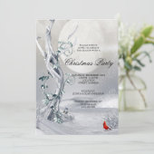Invitation Nuit Hiver Décor & Cardinals Fête de Noël (Debout devant)