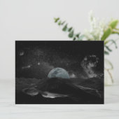 Invitation Nuit Lune Noire et Blanche Sky Mountain Galaxy Pos (Debout devant)