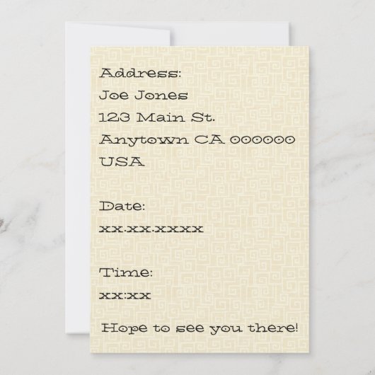 Invitation Nuit mexicaine (Dos)