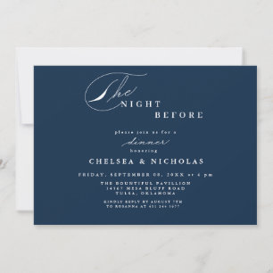 Invitation Nuit Moderne Bleu Marine Avant le Dîner