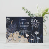 Invitation Nuit Moody Under the Sea Ocean Beach Mariage (Debout devant)