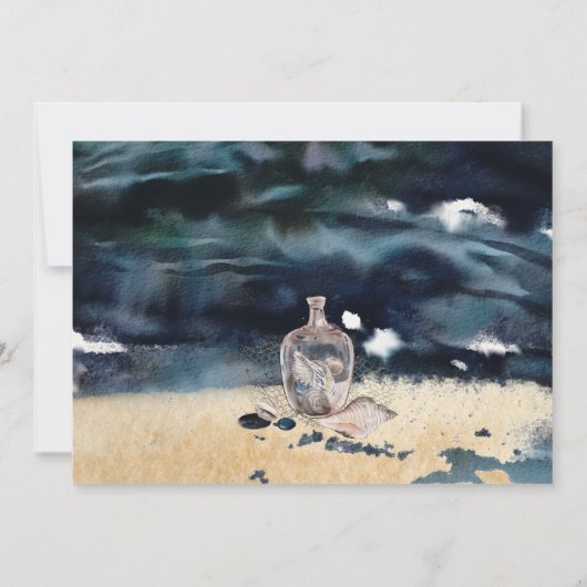 Invitation Nuit Moody Under the Sea Ocean Beach Mariage (Dos)