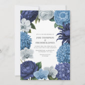 Invitation Nuit Navale, Bleu Acier & Gris Eucalyptus (Devant)
