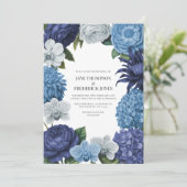 Invitation Nuit Navale, Bleu Acier & Gris Eucalyptus (Debout devant)