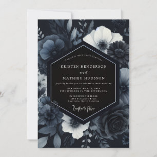 Invitation Nuit Navale Fleurie Mariage Opulent