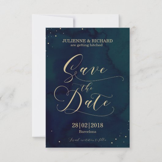 Invitation Nuit neigeuse Mariage d'hiver Confetti Enregistrer (Devant)