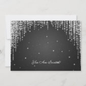 Invitation Nuit noire étincelante d'anniversaire de mariage é (Dos)