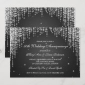 Invitation Nuit noire étincelante d'anniversaire de mariage é (Devant / Derrière)