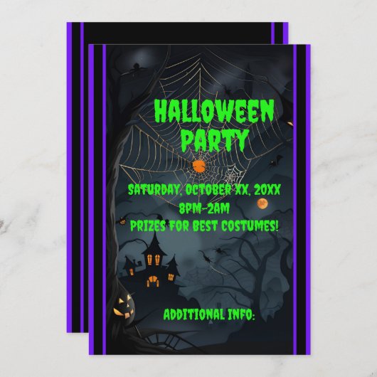 Invitation Nuit noire hantée 2 (Devant / Derrière)