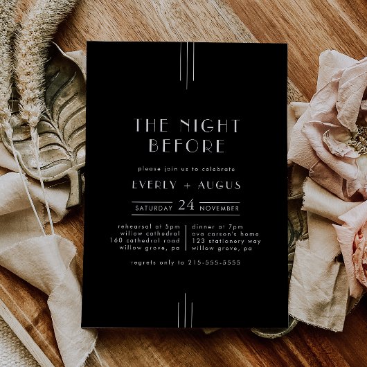 Invitation Nuit Noire TOUS Art Déco Avant Répétition