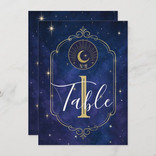 Invitation Nuit parmi les étoiles le ciel céleste Table (Devant / Derrière)