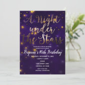 Invitation Nuit Pourpre et Or sous les Étoiles Célestes (Debout devant)