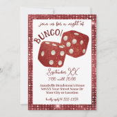 Invitation Nuit Retro Red Dice Bunco (Devant)