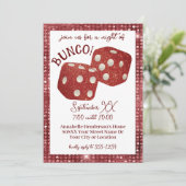Invitation Nuit Retro Red Dice Bunco (Debout devant)