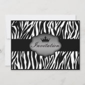 Invitation Nuit sauvage de glace Zebra Bachelorette Party (Dos)