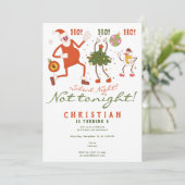 Invitation Nuit silencieuse ? Pas ce soir drôle Noël Annivers (Debout devant)