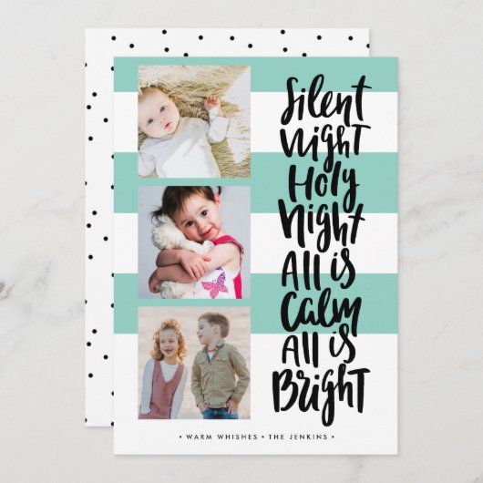 Invitation Nuit silencieuse trois jours fériés photo Noël | M (Devant / Derrière)