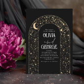 Invitation Nuit Sky Stars Celestial Romantique Black Mariage