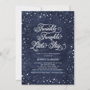 Invitation Nuit Sky Twinkle Twinkle Little Star Baby shower