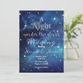 Invitation Nuit sous les étoiles Blue Starry Sky Mariage Invi (Debout devant)