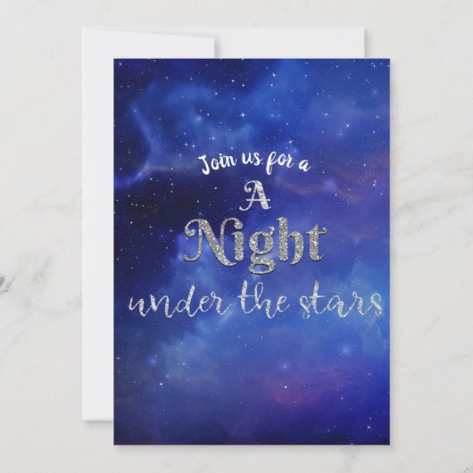 Invitation Nuit sous les étoiles Starry Sky Celestial Mariage (Dos)
