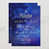Invitation Nuit sous les étoiles Starry Sky Celestial Mariage (Devant / Derrière)
