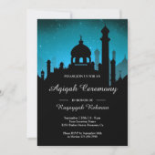 Invitation Nuit turquoise Sky Arabian Nights Aqiqah (Devant)