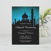 Invitation Nuit turquoise Sky Arabian Nights Aqiqah (Debout devant)