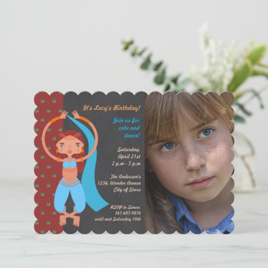 Invitation nuits arabes Anniversaire de la fête (Debout devant)