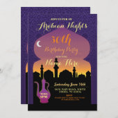 Invitation Nuits Arabes fête d'anniversaire n'importe quel âg (Devant / Derrière)