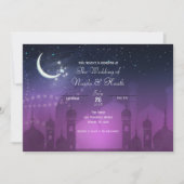Invitation Nuits arabes marocaines mariage clair de lune viol (Devant)